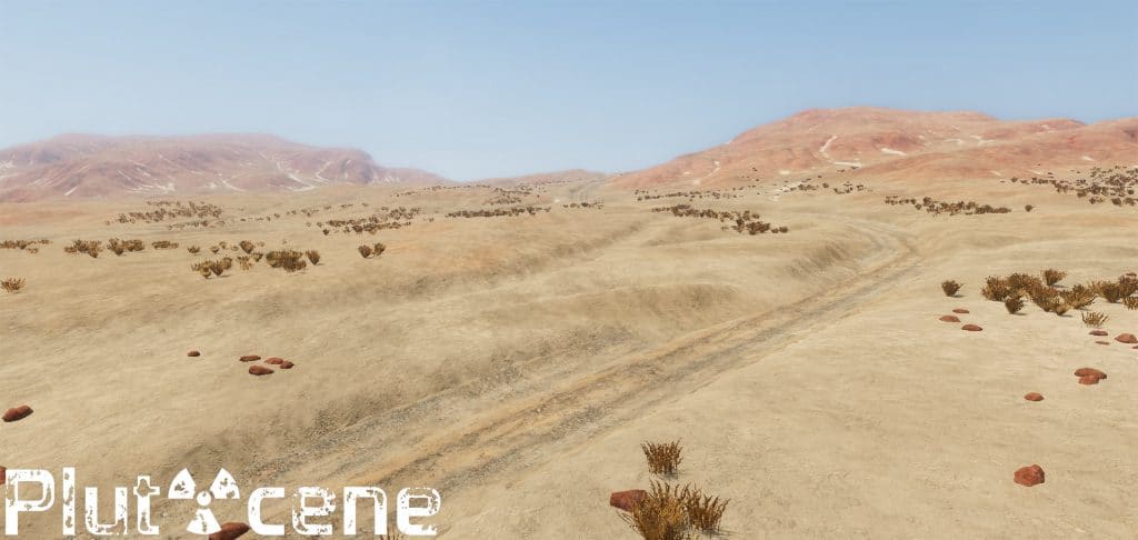 A dirtroad meandering through the desert.