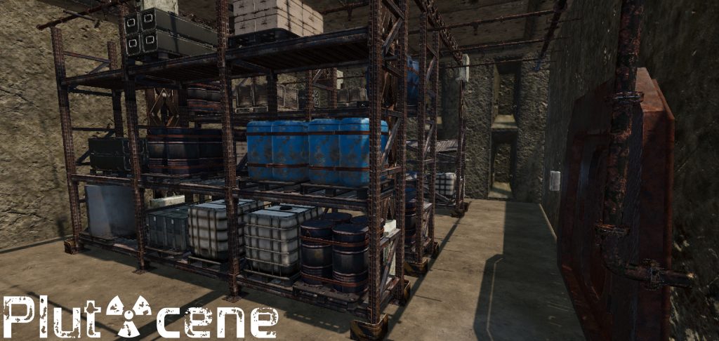 A storage facility in a vast mountain complex.